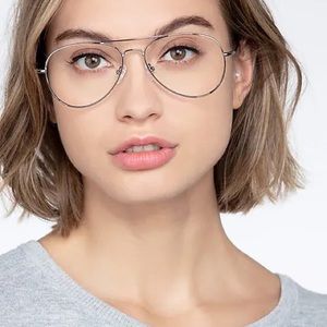 Unisex Silver Aviator Glasses